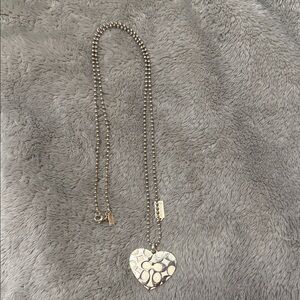 Coach Sterling Silver Heart Pendant Necklace